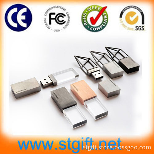 4GB Customized Business Gift Transparent Acrylic USB Drive